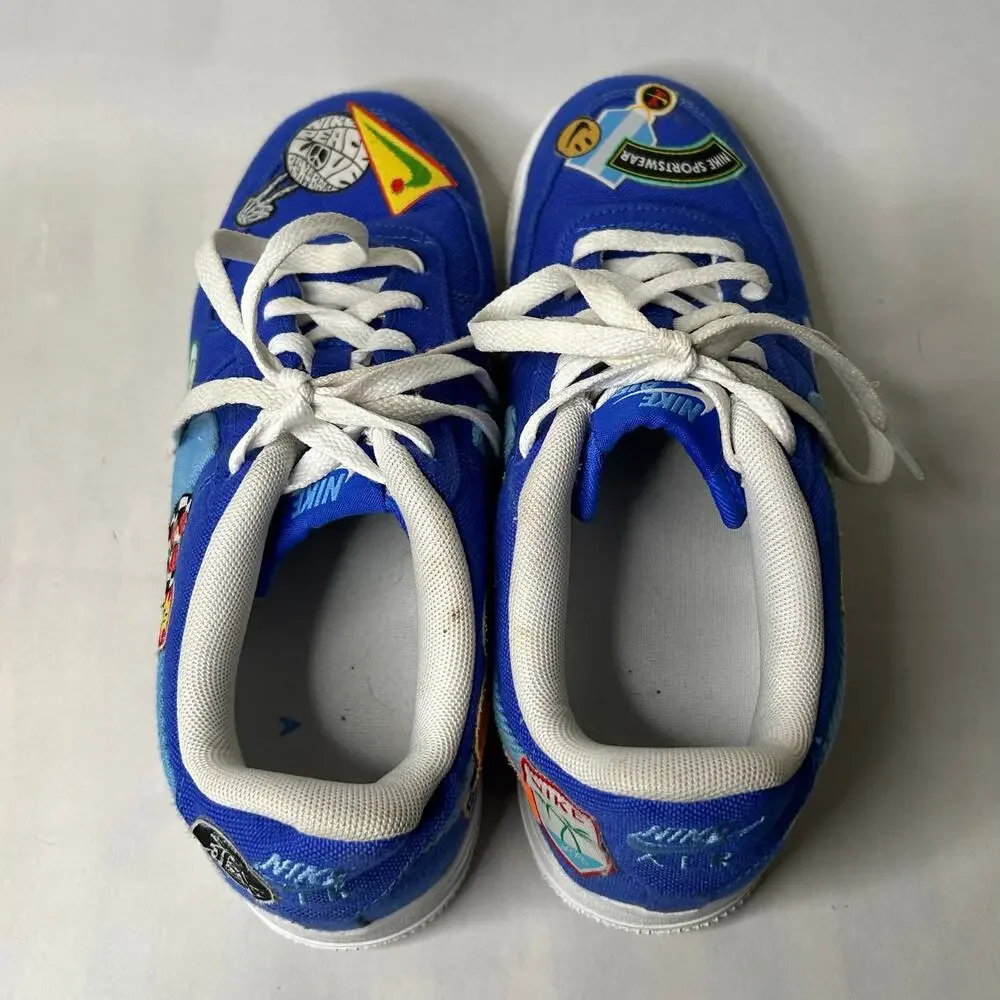 Nike Air Force 1 '07 Los Angeles Patched Up Racer Blue Size 6.5Y DX2308-400